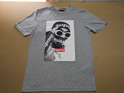 SUPREME Grip Mens T-Shirt Size M Gray Thug Big Print Tee