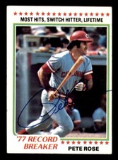 1978 Topps Baseball #5 Pete Rose (Record Breaker) Signed Autograph (No COA)