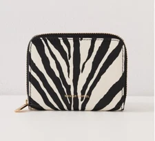 Mansur Gavriel Compact Zip Zebra Wallet