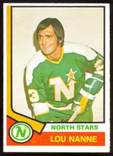 1974-75 OPC O PEE CHEE HOCKEY #325 LOU NANNE NM MINNESOTA NORTH STARS WILD