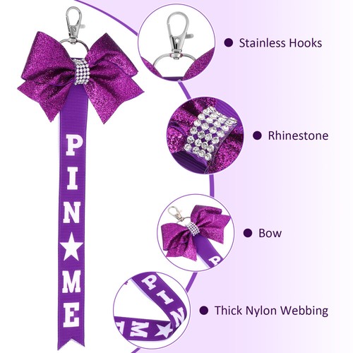 2 Pcs Keychain Bow Cheer Accessories for Girls Pin Me Ribbon Miss - Picture 3 of 11