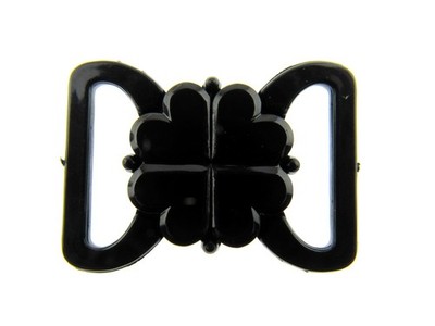 Schwarze Bikini Clips BH-Verschlüsse - Schwarz Kleeblatt Blattform 8 mm, 10 mm, 13 mm, 19 mm