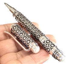 925 Sterling Silver Ballpoint Pen Freshwater Pearl Handmade Artisan Gift Pen