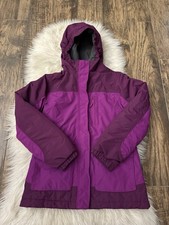 Lands  End Kids Squall Waterproof Insulated Jacket Med 10-12 Pink Purple Ski