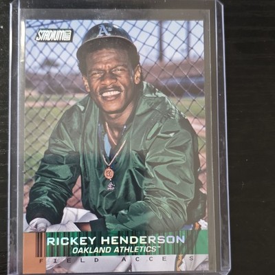 2014 Topps Stadium Club Field Access Rainbow Foil Rickey Henderson /99 Athletics