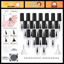 20-Pack 5ML Empty Nail Polish Bottles with Round Brush & Mixing Balls - Matte Bl
