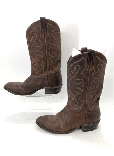 Men's Tony Lama Dark Brown Embroidered Western Cowboy Boots Sz 10 EE