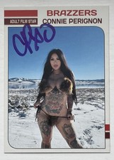 Connie Perignon Signed Custom Trading Card BAS Beckett Witness COA Autograph