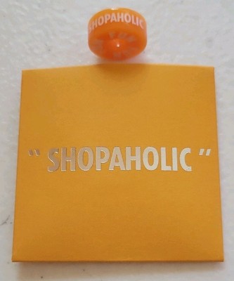 ''SHOPAHOLIC'' yellow Carnival Cruise EFFY Fun Barrel New