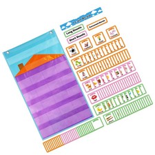 1 Set Hanging Pocket Chart Letter Cards Creative Portable Pocket Chart