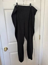 Women’s Beautiful Black Leggings With Velvet Polkadots By Evri