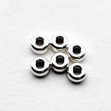 925 Sterling Silver Rondelle Spacer Beads   4.2x2.5mm with 1.5mm Hole, 6pcs