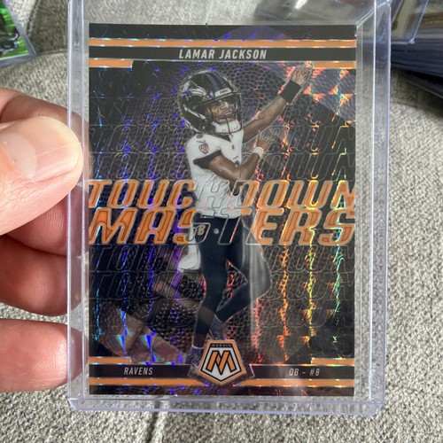 2025 Panini Mosaic - Touchdown Masters Lamar Jackson #5 Orange Mosaic Prizm