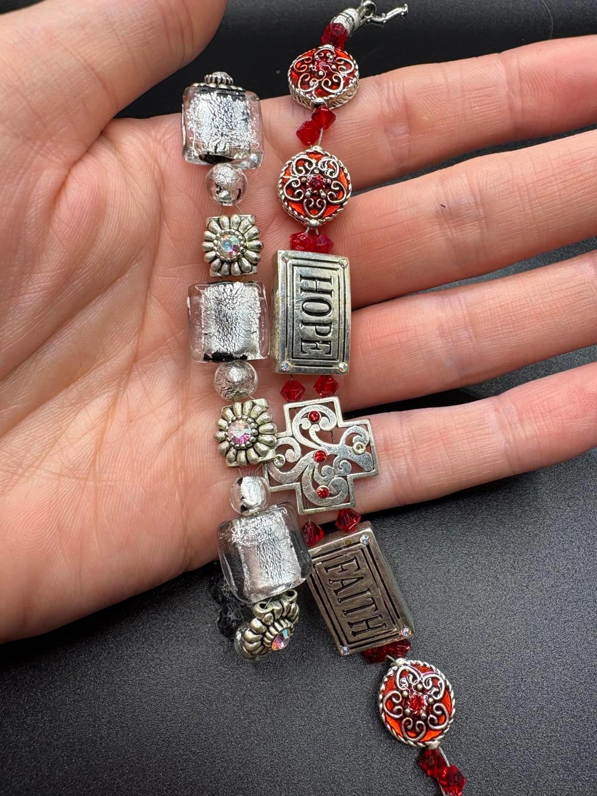 Silver Tone Charm Bracelets Set - image 2