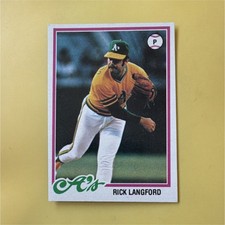 Topps 1978 Rick Langford #327 Oakland Athletics Rookie Base Set Baseball Card. rookie card picture