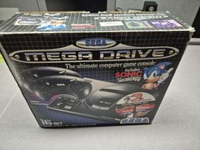 SEGA Mega Drive Video Game Console Black Boxed + Games BUNDLE
