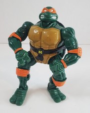 Vintage 1996 TMNT Coil Force Mighty Mech Michaelangelo Figure