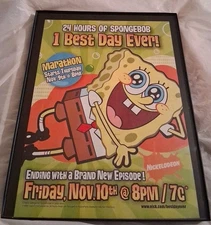 Spongebob 1 Best Day Ever Marathon Framed Print Ad 2006 8.5x11 