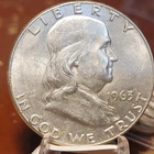 1963 Franklin 90% Silver Half Dollar AU