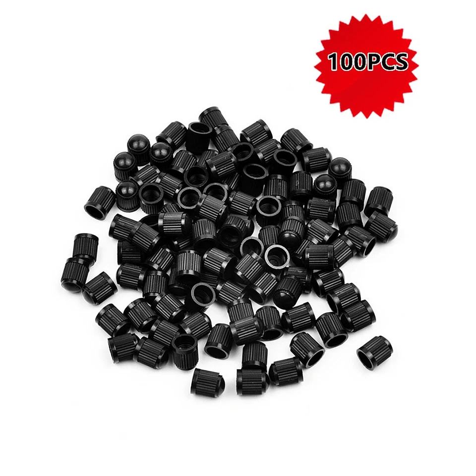 Universal Black Plastic Tire Valve Stem Caps Tire Valve Cap For Car Motorcycle - Image 4 of 4