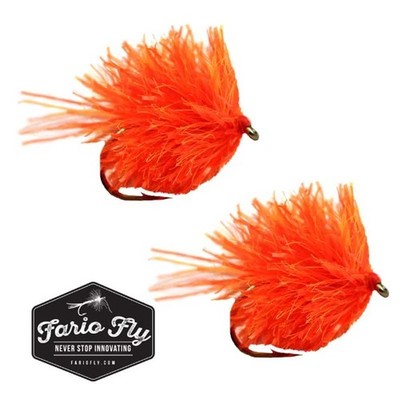 2 x Fario Fly Orange Super Blob Größe 10 - Fliegenfischen Blobs