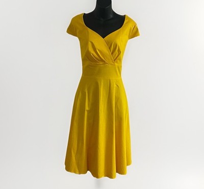 Bbonlinedress 1950 Style XL Retro Dress Sunflower Yellow Short Sleeve Rockabilly
