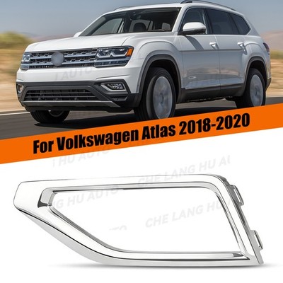 Left For Volkswagen Atlas 2018-2020 Front Bumper Fog Lamp Trims Grille Chromed