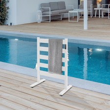 5 Bar Heated Towel Rack White Towel Warmer w/ Adjustable Temperature  Timer
