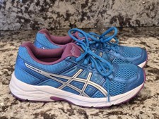 Zapatos para correr ASICS GEL-Contend 4 para mujer talla 6 azul púrpura plata T765N...