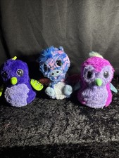 Lot of three Hatchimals Fun Toys Sparkle Bird Wings Furry