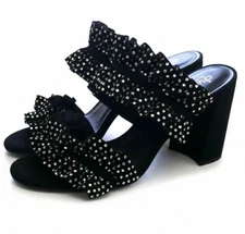 Charles By Charles David Cinched Block Heel Sandals NEW Size 12 Ruffle Frilly