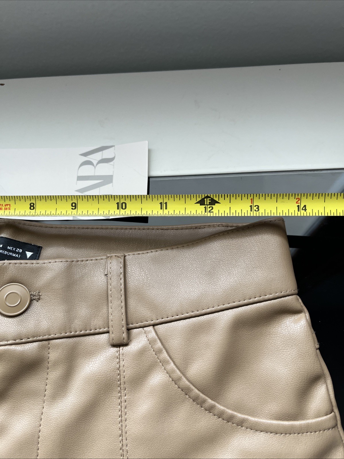 Zara Faux Leather Pants Women’s Medium Caramel Color NWT thumbnail 8