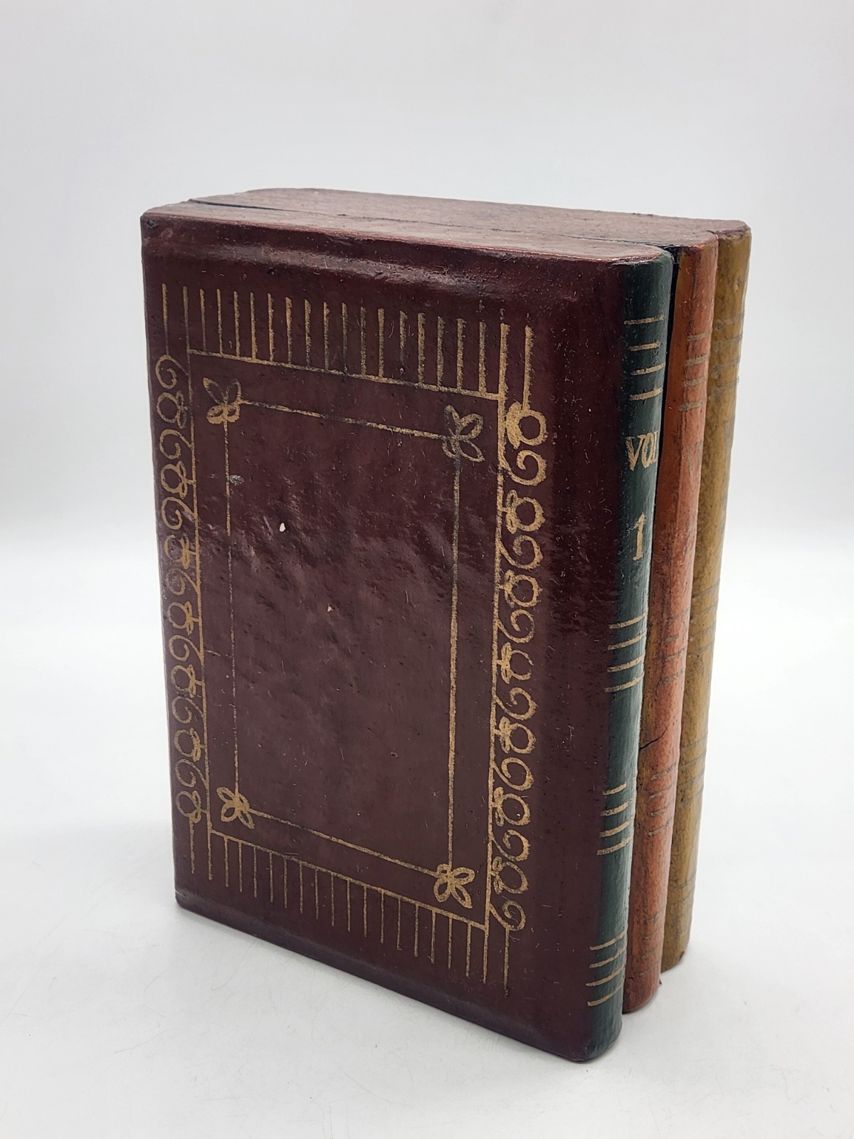 Vintage Silvestri Wooden Faux Book Stack Box Hidden Stash Book Shelf Decor