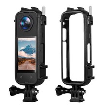 PC Mount Frame Border Case Cover Cage with 2-Cold Shoes for Insta360 X4 Camera