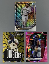 3- 2025 Jackson Chourio: Bowman Chrome Mojo Refractor; Prizm Pink Ice, Dingers!