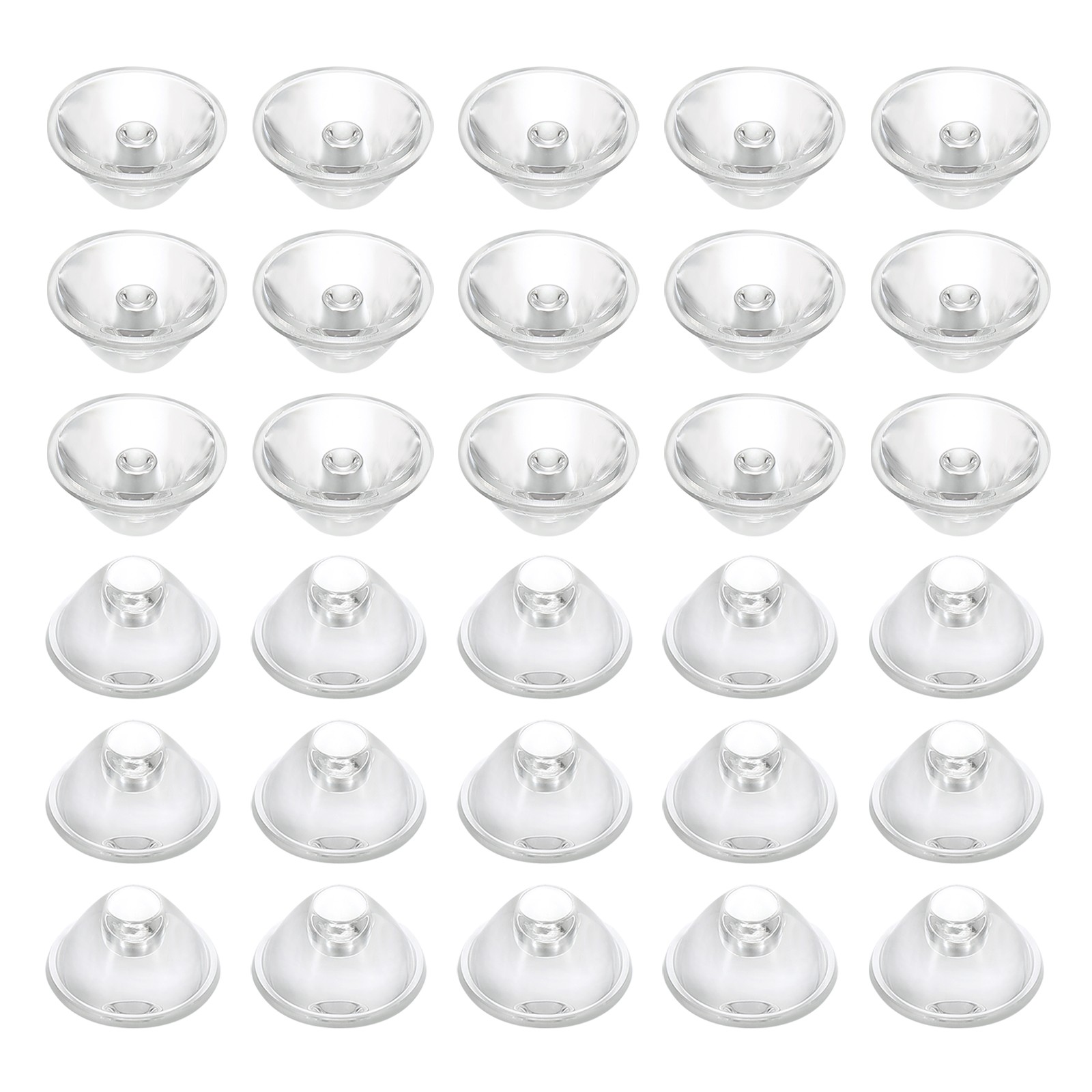 30Pcs 20mm High Power LED Lens 15 Degree Smooth Optical PMMA Lenses Clear