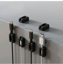 6 Pack Magnetic Cable Clips, Cable Smooth Adjustable Cord Organizer, Black