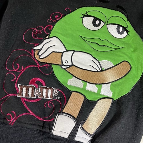 JH Design Kids M&M Sweatshirt GREEN M & M Embroidered Zip Hoodie size XL Y2K C1 - Picture 13 of 15