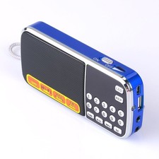 LETING Portable Mini USB FM Radio Speaker Music Player TF Card 088 Blue, Blue