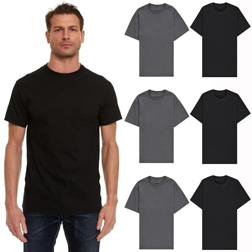 BILLIONHATS 6 Pack Men's Solid Colors Cotton T-Shirts Short Sleeve Lightweight
Opens in a new window