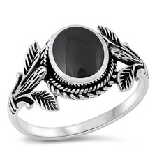 Cocktail Fancy Black Onyx Unique Ring New .925 Sterling Silver Band Sizes 4-10