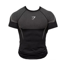 Gymshark Onyx 5.0 v5 Seamless Short Sleeve T-Shirt Black/Light Grey X-Large  