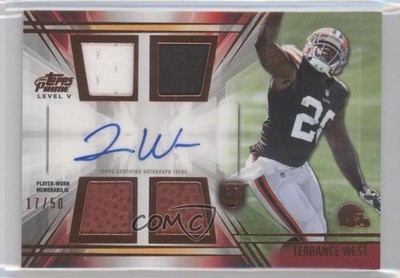 2014 Topps Prime Level 5 Relic Copper 17/50 Terrance West Rookie Auto RC 9t3