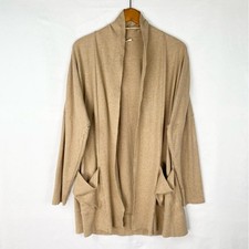 Pact Organic Cotton Airplane Wrap Cardigan Tan Size medium Large