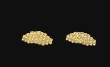 Vintage Aurora Borealis Gold Tone Rhinestone Shoe Clips Made In France