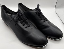 Women  s Black Leather Clogging Tap Shoes Steven  s Stompers 10 M W/ Buck Taps