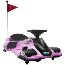 Aosom 12V Electric Go Kart,5 MPH Drifting Car,Battery Powered Ride on Toy Out