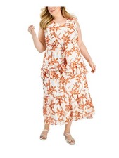 TAYLOR WOMAN Womens Ivory Pullover Waist Lined Maxi Dress Plus 16W
