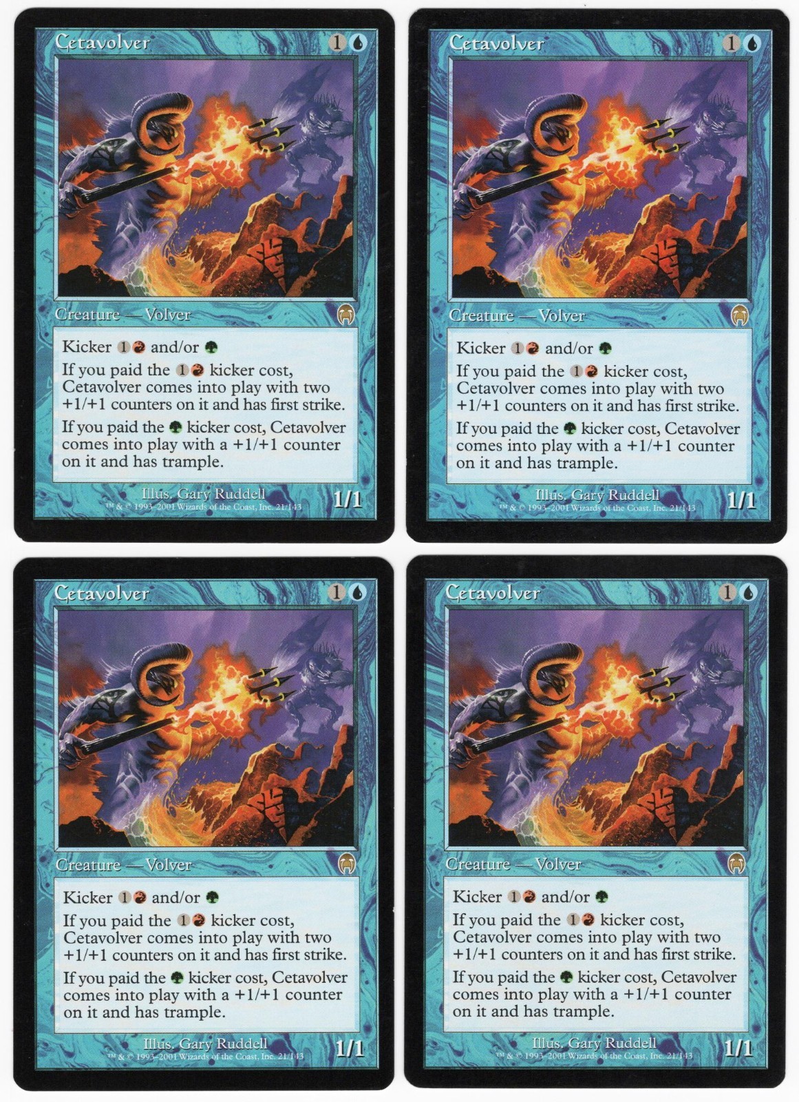 Cetavolver x4 4x 2001 Apocalypse PLAYSET Blue Rare Creature MTG NM AZ1