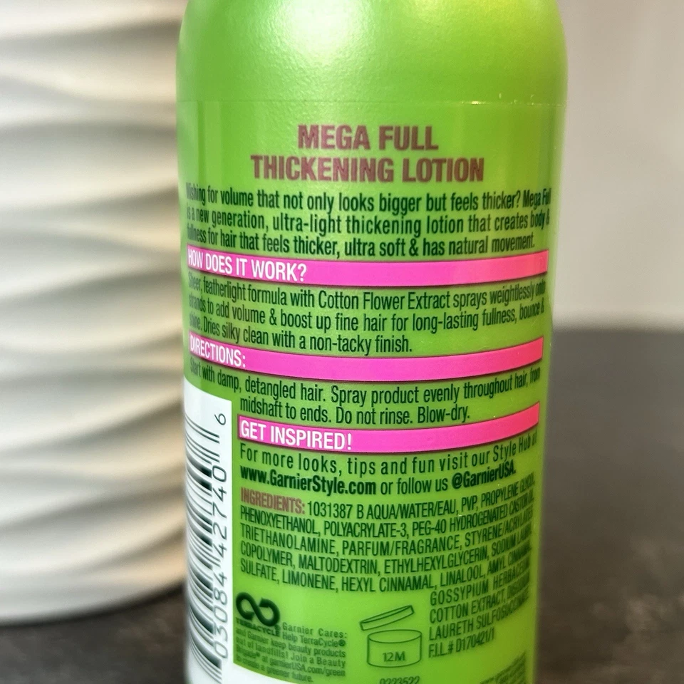 Newgarnier Fructis Style Mega полный утолщающий лосьон 5 унций очень сильная фиксация 3 - Изображение 4 из 4